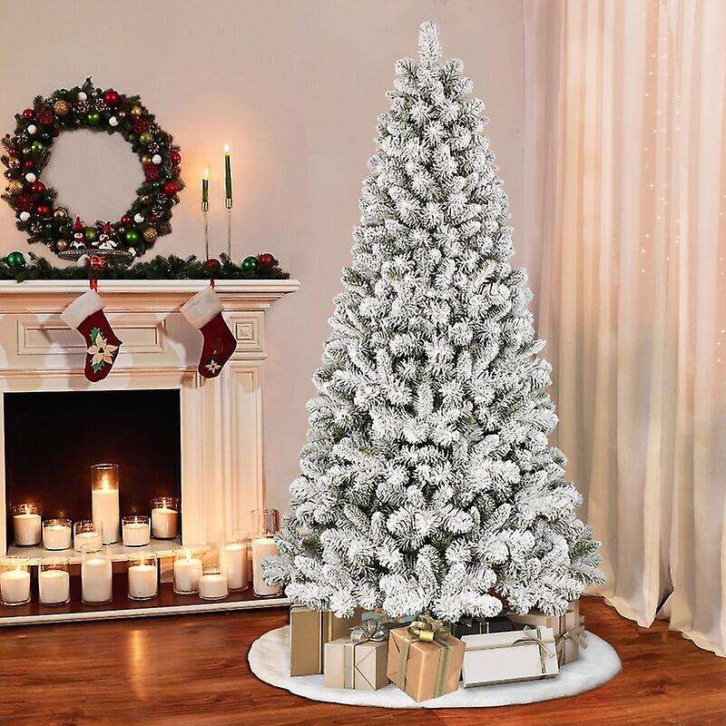 Premium Snow Flocked Artificial Holiday Christmas Tree - 1.8m