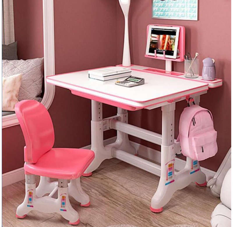 Children's Ergonomic Design Height adjustable Desk with Chair (High quality)