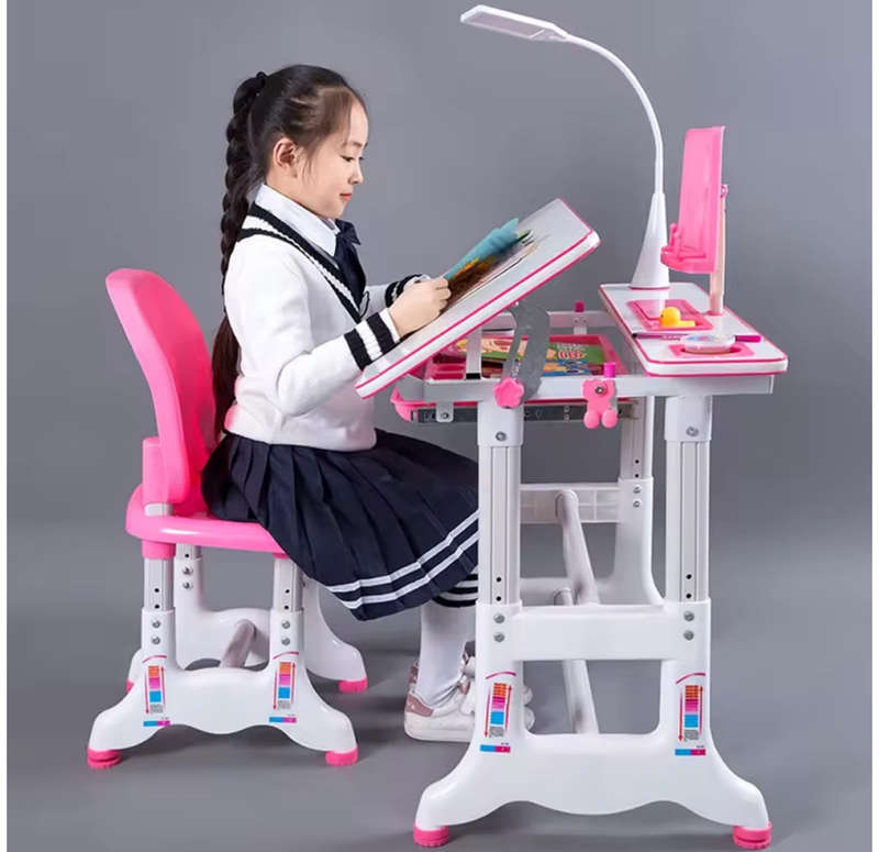 Children's Ergonomic Design Height adjustable Desk with Chair (High quality)
