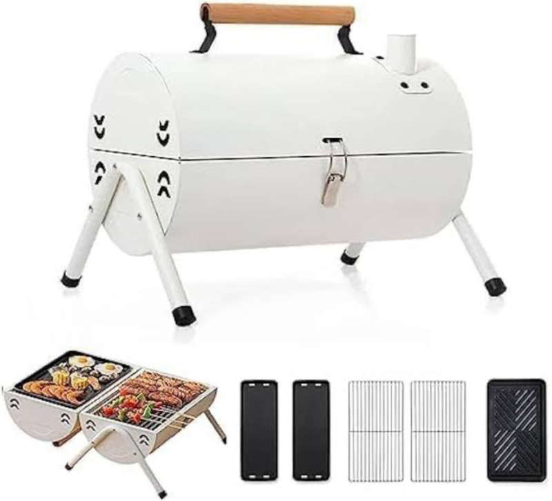 Premium Charcoal Grill - Portable Mini BBQ Foldable for Outdoor Cooking, Camping and Pic