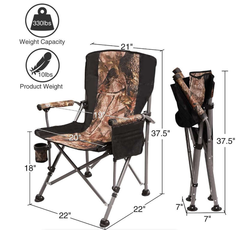 2 x Portable Folding Camping Chair With Cup Holder And Side Pocket-High quality