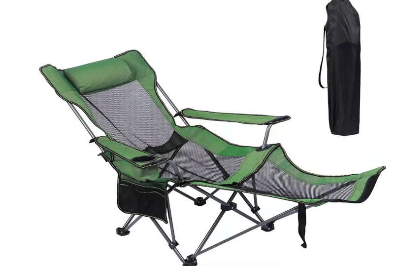 Recliner Camping Chair with Detachable Footrest /Headrest