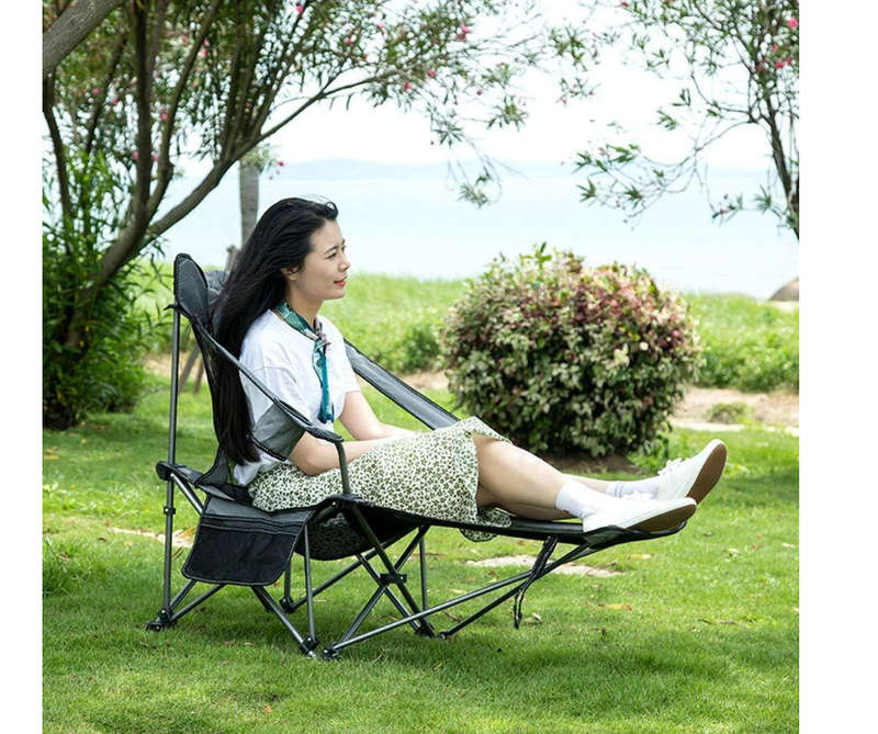 Recliner Camping Chair with Detachable Footrest /Headrest