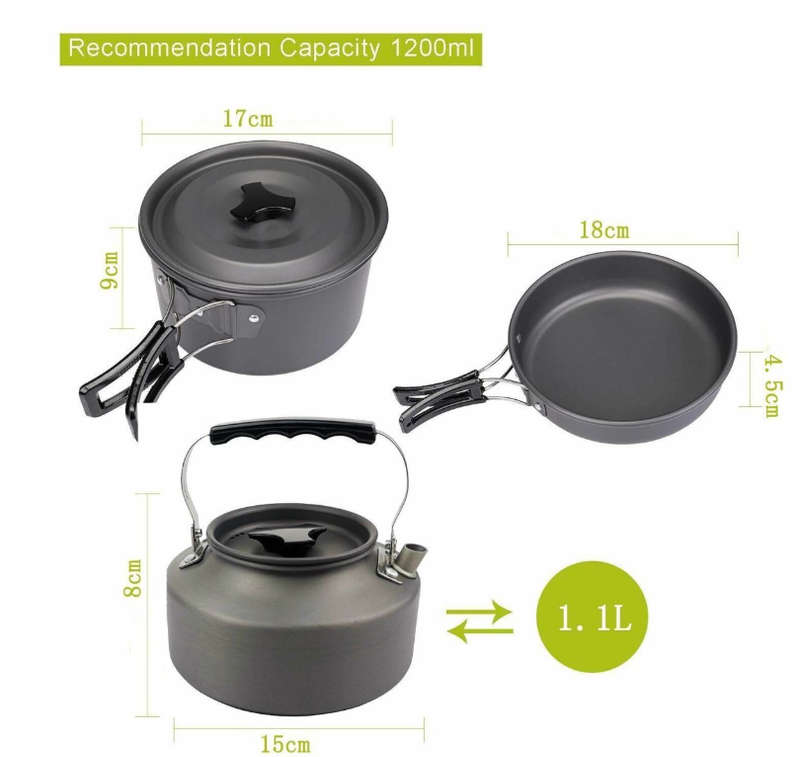 Camping Cooking Set Aluminum With Non-Stick Coating