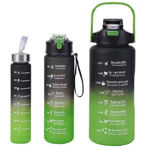 3 Piece Motivational Water Bottle