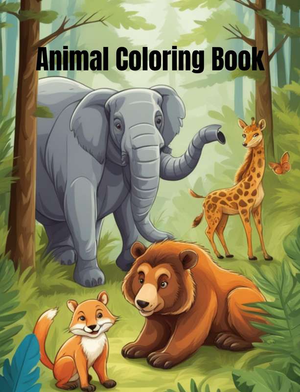 28 Pages Animals Coloring Book - PDF eBook Format