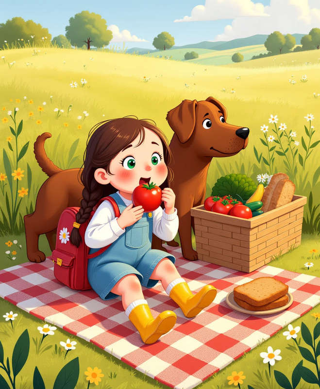 Lucy's Magical Day at Green Meadows Farm - 42 Pages Kids Picture Story eBook