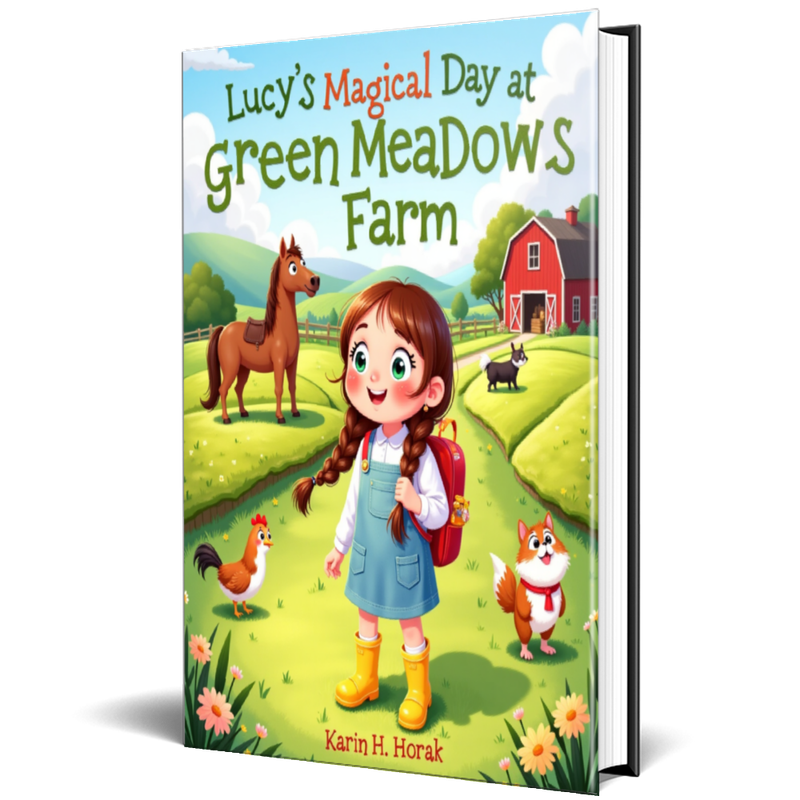 Lucy's Magical Day at Green Meadows Farm - 42 Pages Kids Picture Story eBook