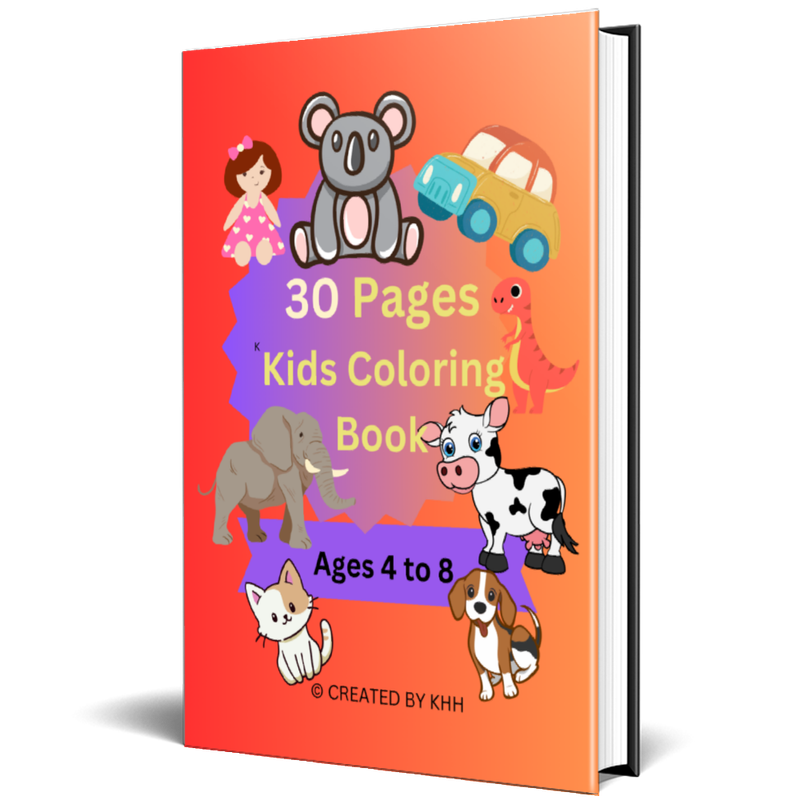 30 Pages Kids 4-8 Years Coloring Book (32 Pages eBook)