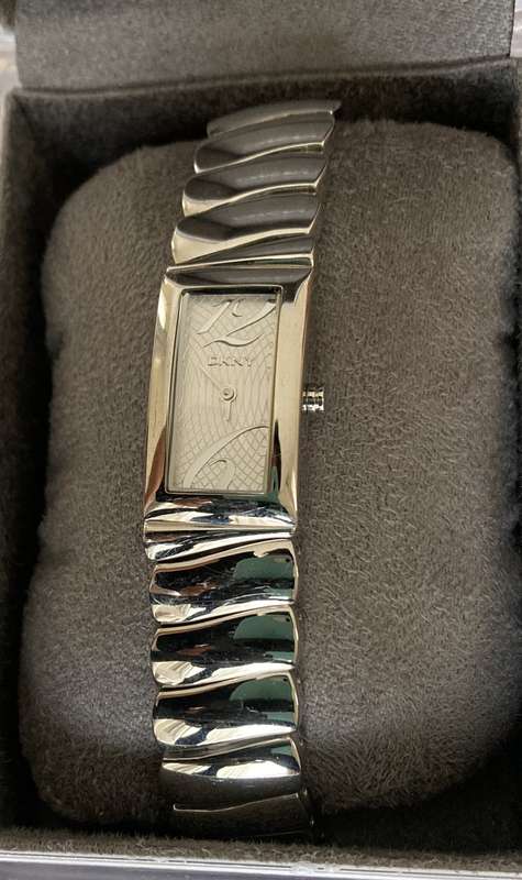 Women's DKNY watch in silver.
