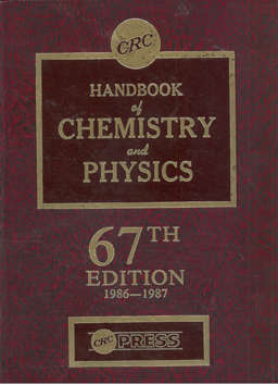 Handbook of Chemistry and Physics. 67th Edition. 1986-1987.
