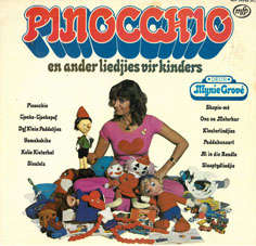 Pinocchio liedjies vir kinders. Mynie Grove. Vinyl LP.