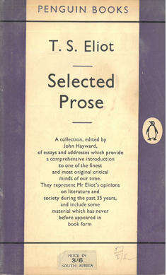 T.S. Eliot.Selected Prose.