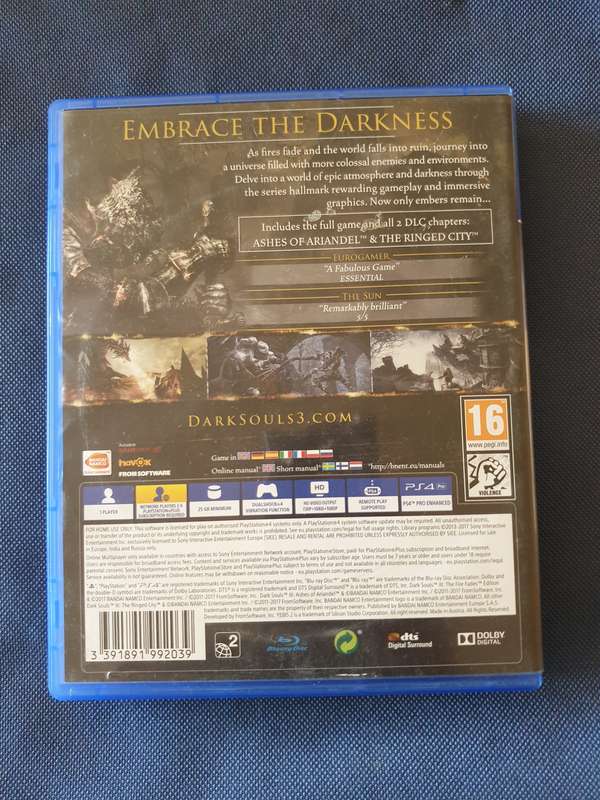 PS4 - Dark Souls 3 - The fire fades GOTY edition