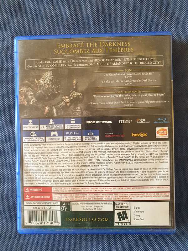 PS4 - Dark Souls 3 - The fire fades edition