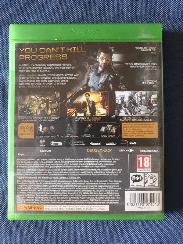 Xbox One Game - Deus Ex - Mankind Divided