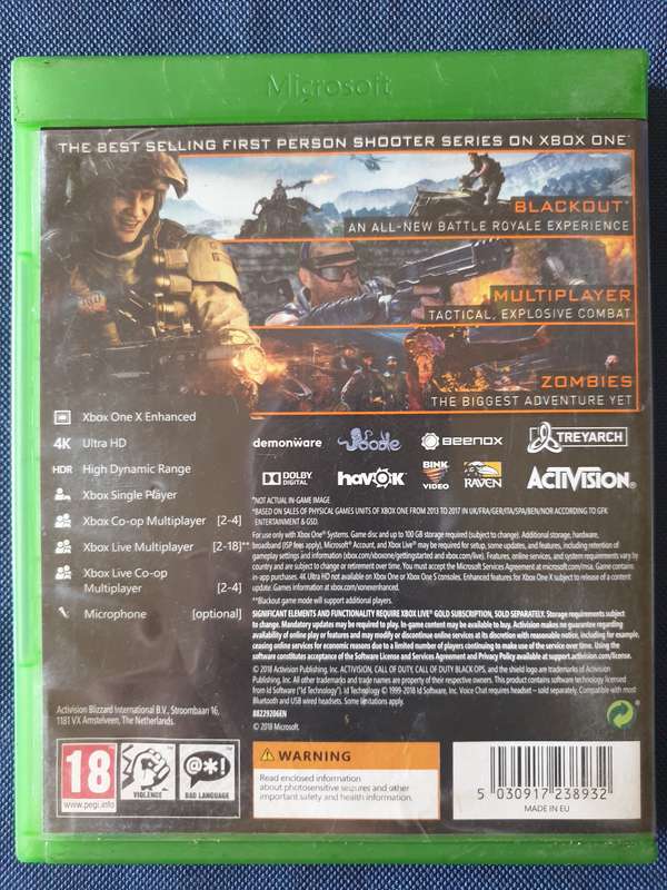 Xbox One Game - Call of Duty Black ops 4