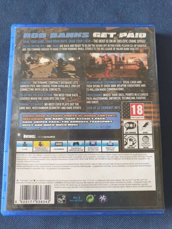 PS4 - Payday 2 - Crimewave Edition