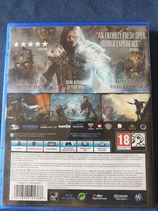 PS4 - Shadow of Mordor - GOTY