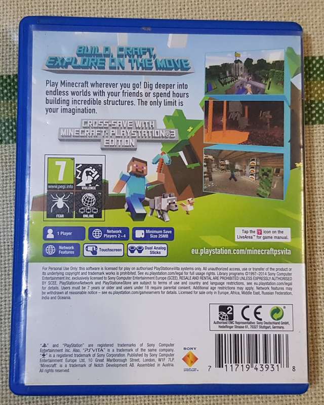 PSVita Game - Minecraft - Playstation Vita edition