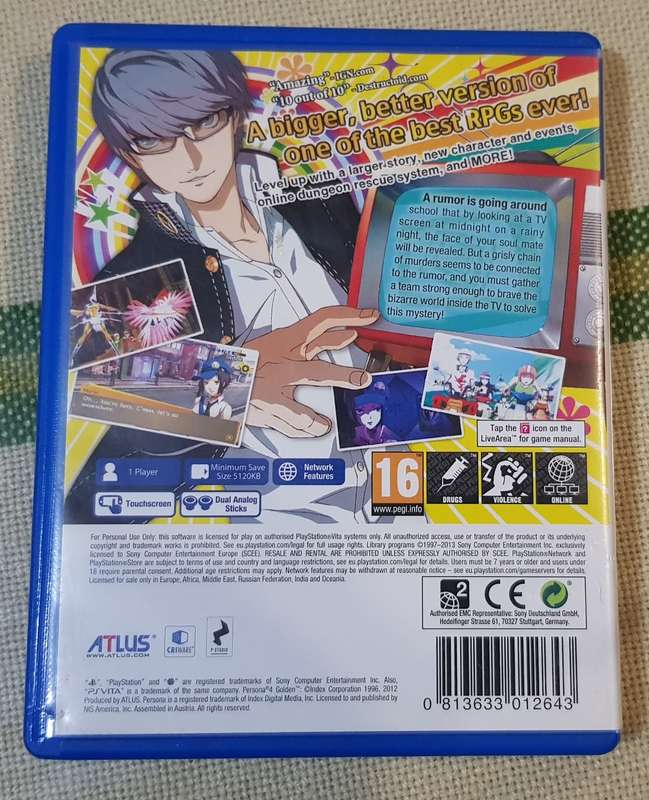 PSVita Game - Persona 4 Golden
