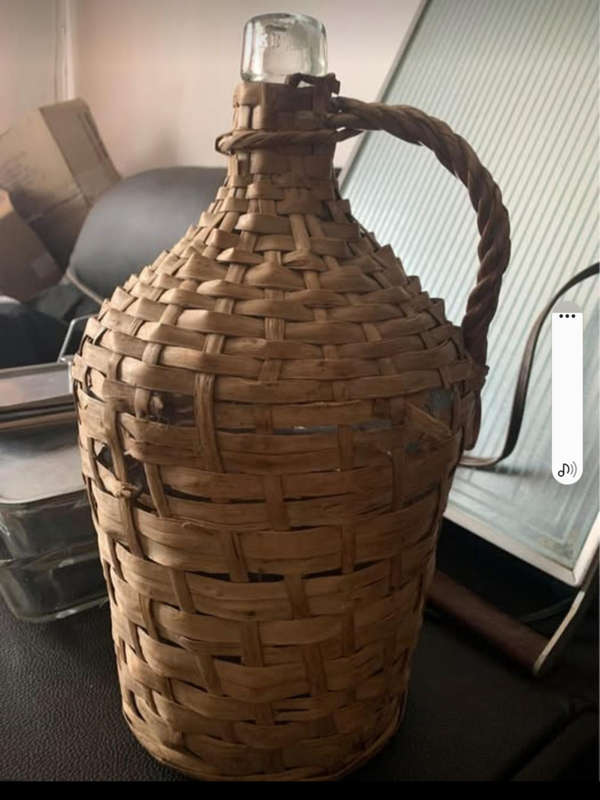Vintage Wicker Covered DemiJohn