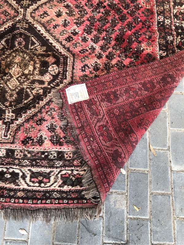 Stunning pure wool hand knotted Shiraz Persian Carpet 192 x 205cm