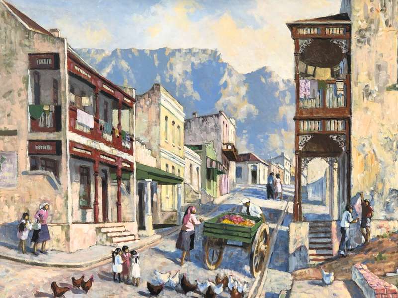 Rinus Muller (1941 - 2004) - DISTRICT SIX ......... Stunning huge framed oil on canvas painting