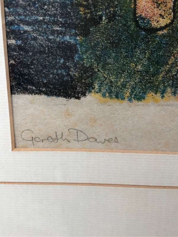 Gareth Davies (20th C) Stunning mixed media framed behind glass