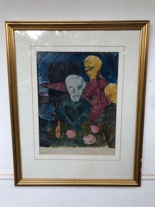 Gareth Davies (20th C) Stunning mixed media framed behind glass