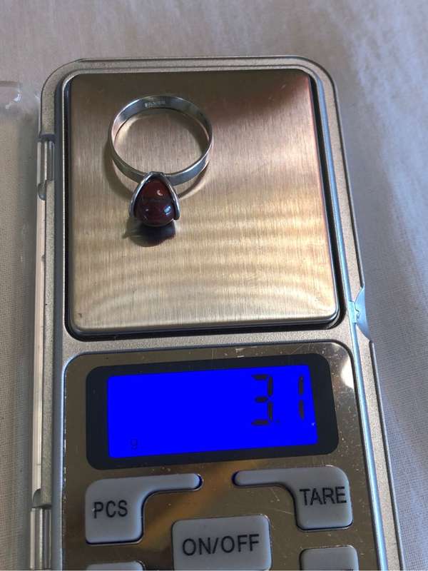 Stunning 925 silver and gem stone dress ring - 3.1g - Size R 3/4