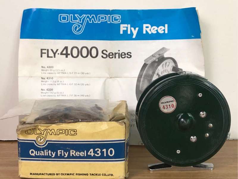 Rare Olympic 4310 Fly fishing reel , Boxed with lures and instruction manual
