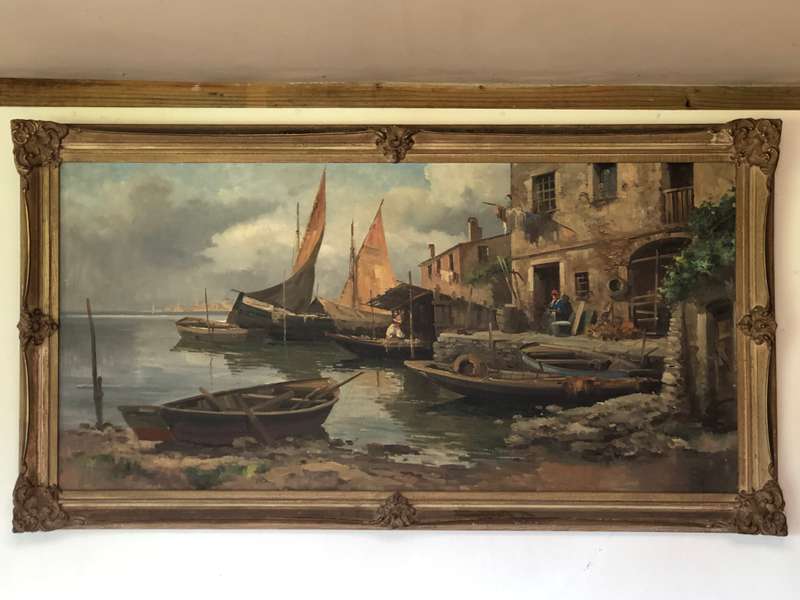 ERCOLE MAGROTTI , ITALIAN (1890 - 1967) STUNNING FRAMED OIL PAINTING