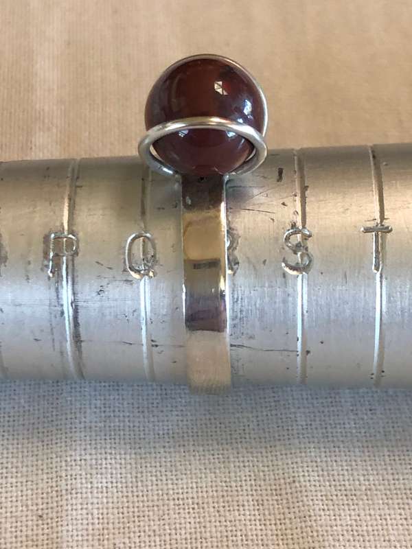 Stunning 925 silver and gem stone dress ring - 3.1g - Size R 3/4