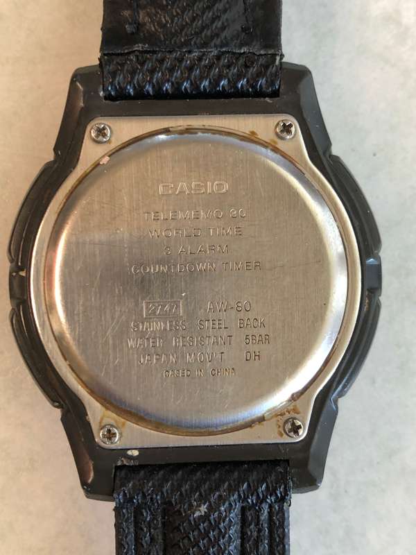 CASIO ILLUMINATOR TELEMEMO 3 WORLD TIME WATCH - FULL WORKING ORDER