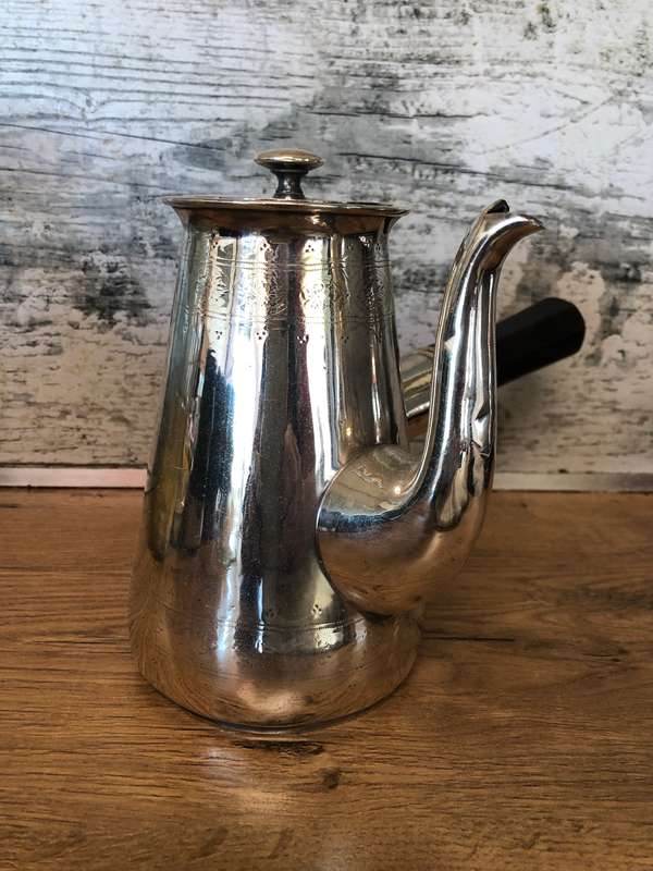 Stunning vintage Mappin and Webb silver plate chocolate pot - right handed