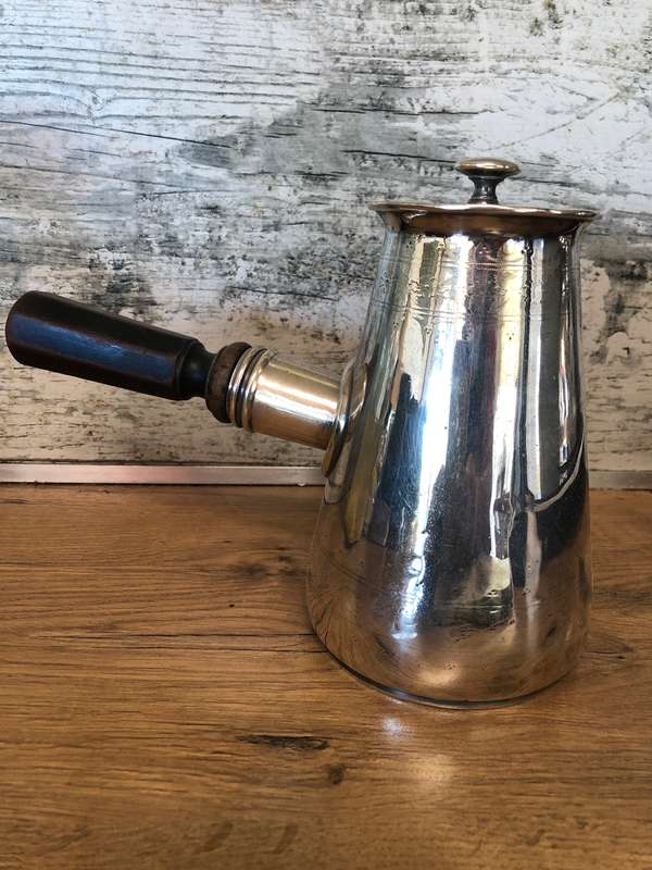 Stunning vintage Mappin and Webb silver plate chocolate pot - right handed