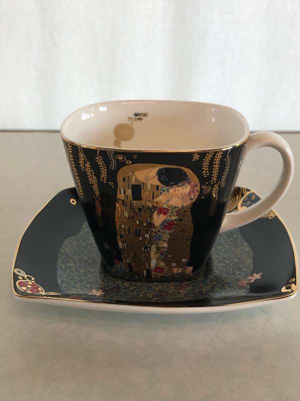 Gustav Klimt Artis Orbis - Goebel Cup and Saucer - The Kiss -  COLLECTORS ITEM !!!