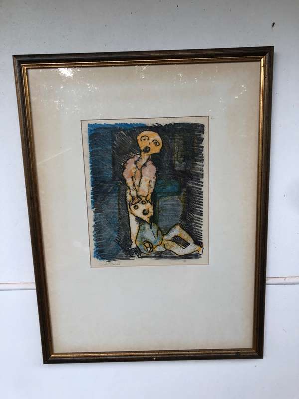 Gareth Davies (20th C) Stunning mixed media framed behind glass