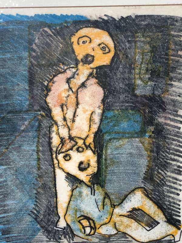Gareth Davies (20th C) Stunning mixed media framed behind glass