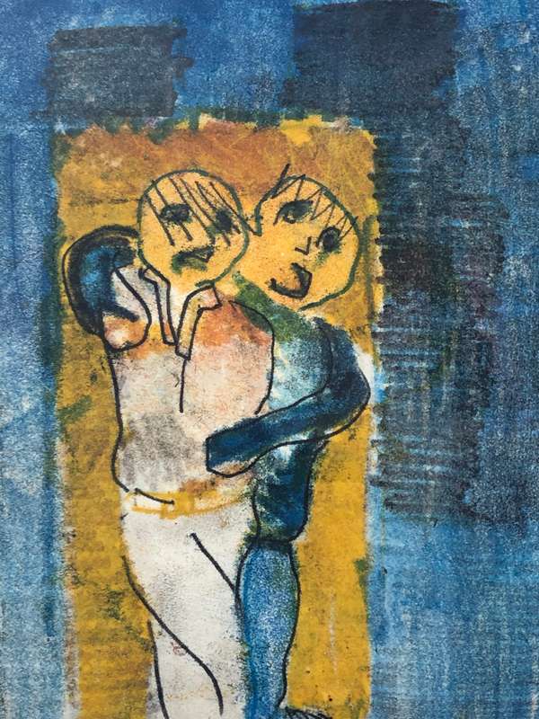 Gareth Davies (20th C) Stunning mixed media framed behind glass
