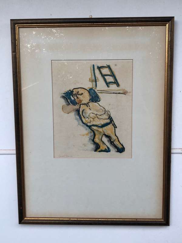 Gareth Davies (20th C) Stunning mixed media framed behind glass