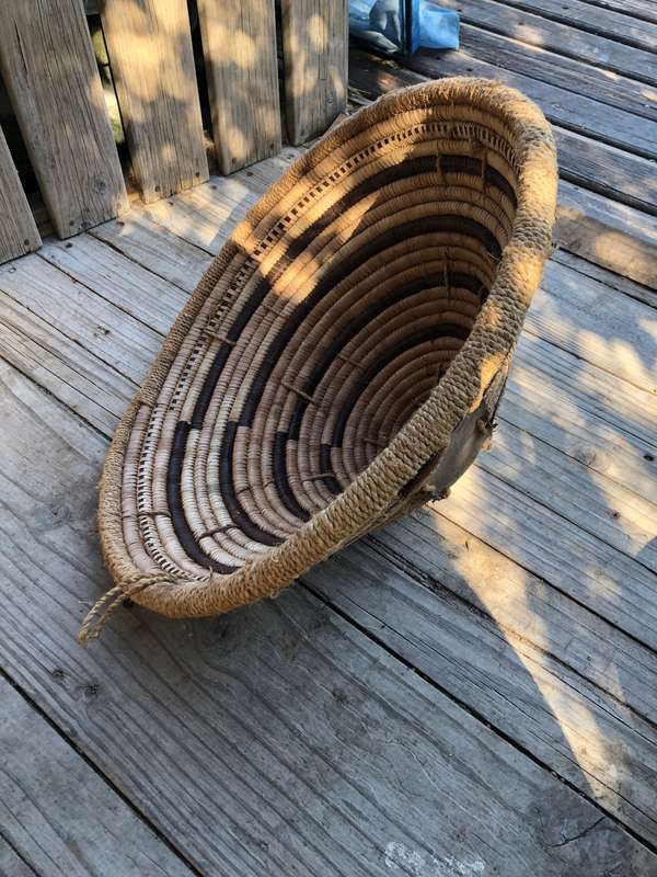Fantastic large woven African wall hanging basket