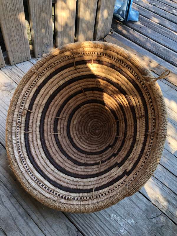 Fantastic large woven African wall hanging basket