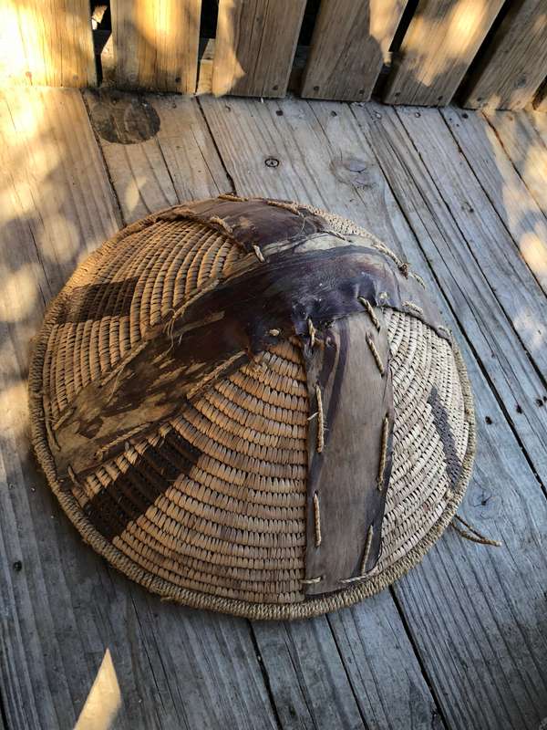 Fantastic large woven African wall hanging basket