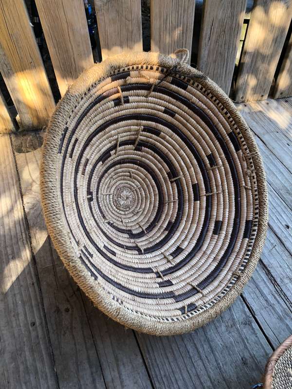 Fantastic large woven African wall hanging basket