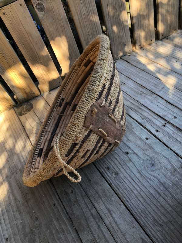 Fantastic large woven African wall hanging basket