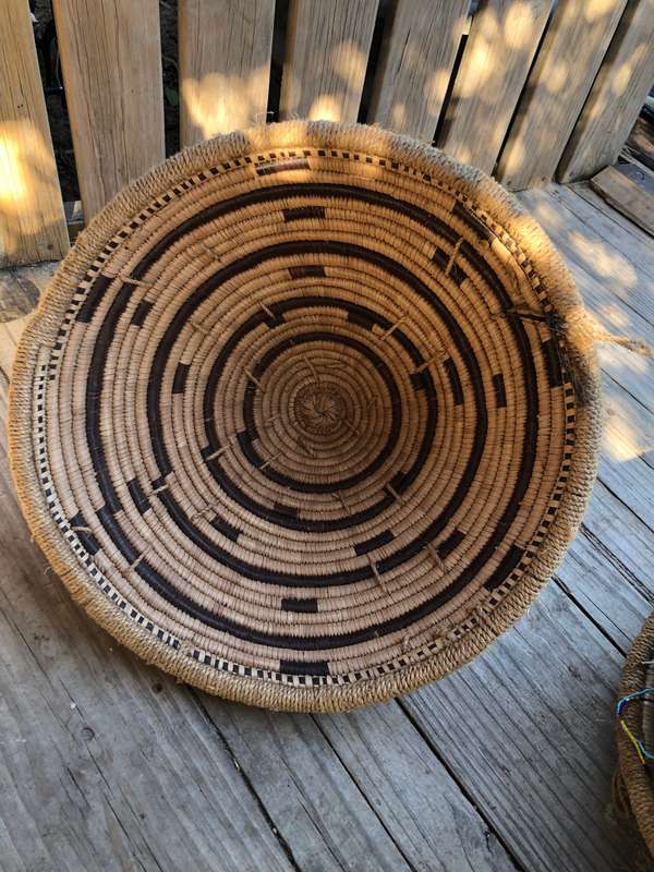 Fantastic large woven African wall hanging basket