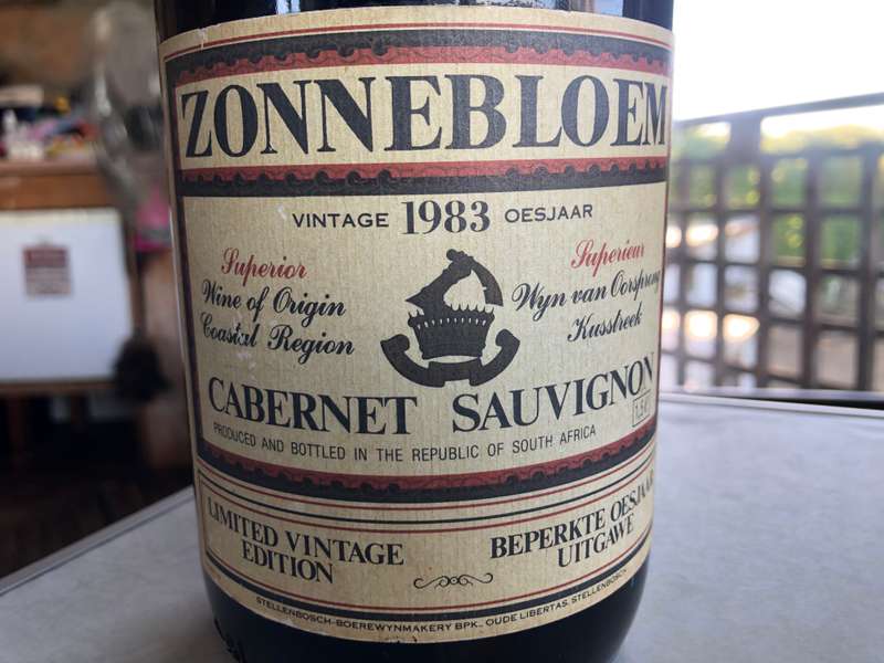 1983 ZONNEBLOEM CABERNET SAUVIGNON LIMITED VINTAGE EDITION 1.5lt MAGNUM