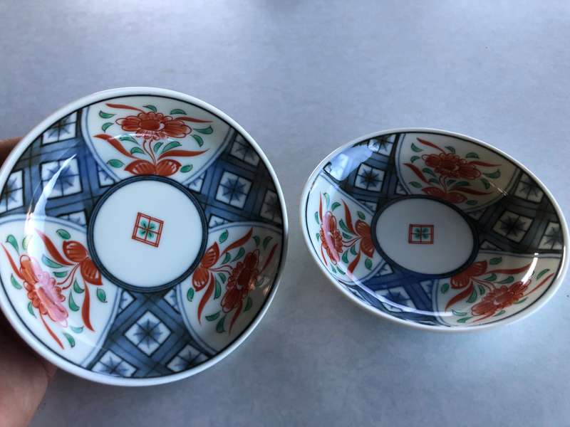 Imperial Imari - pair of hand painted trinket dishes